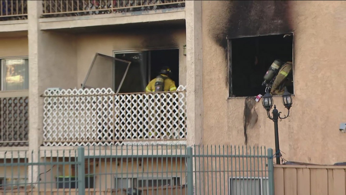 Firefighters battle second-alarm fire at City Heights apartment building