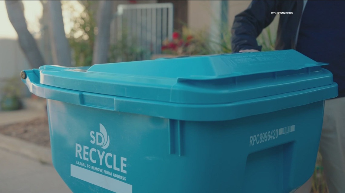 San Diego begins rollout of new light blue recycling bins