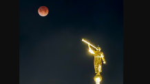 Ilia Gur sent NBC 7 this photo of the moon above the San Diego California Temple in La Jolla early Tuesday morning, just before 4 a.m.