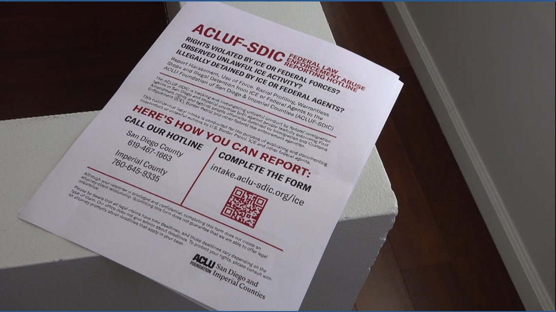 ACLU launches hotline to track immigration enforcement encounters in San Diego, Imperial counties