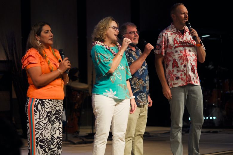 Rachelle Wong singing during an Ohana Sunday at Mission Church. (Photo courtesy Zack Watkin)