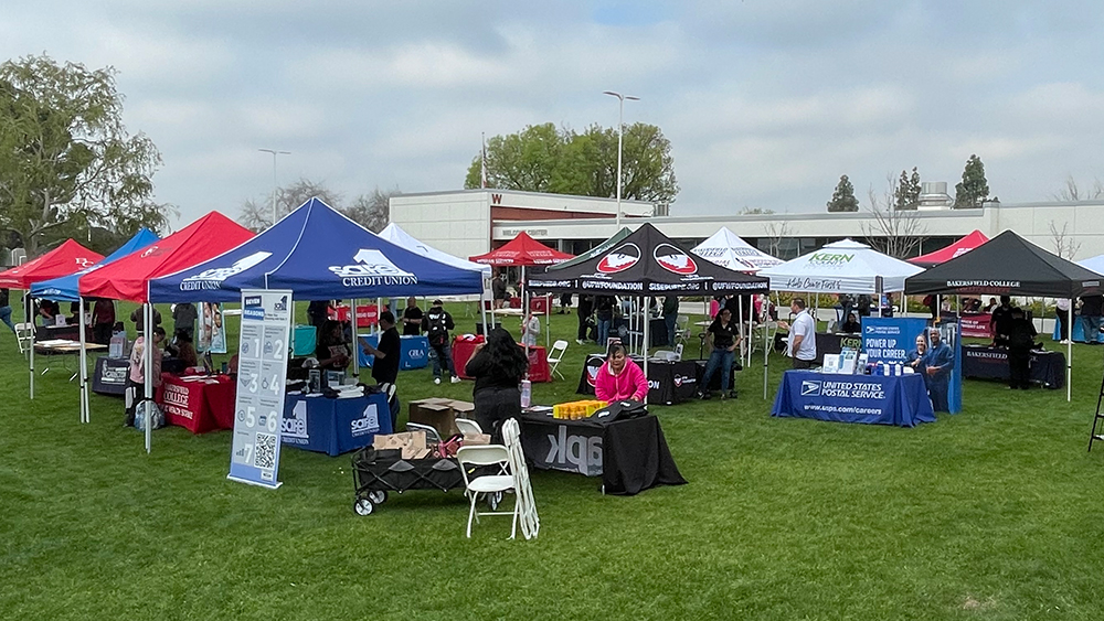 wide view of vendor booths at the event