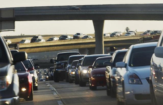 Northbound Highway 41 traffic is seen, bottom, during the late-afternoon commute in this 2013 photo.