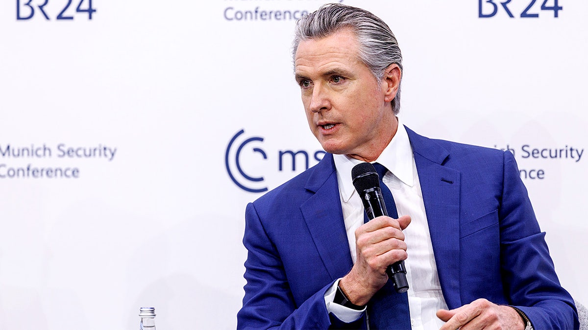 Gavin Newsom speaks at Munich Security Conference.