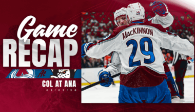 MacKinnon Reaches 100 Points and Kelly Scores Twice as Avalanche Defeats Ducks 5-1