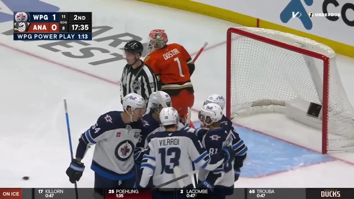 Gabriel Vilardi with a Powerplay Goal vs. Anaheim Ducks
