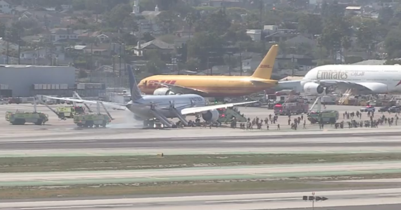 Plane makes emergency landing at LAX after engine problems disrupt Newark-bound flight