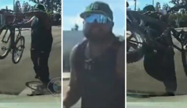 Man throws bicycle at a car in the middle of traffic in Santa Ana – NBC Los Angeles