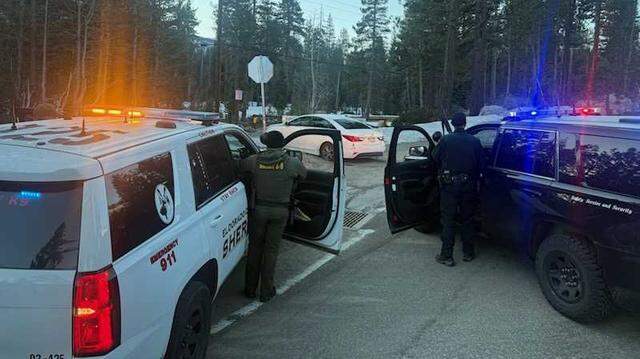El Dorado County sheriff’s vehicles and California Highway Patrol cruisers block Highway 50 during a felony stop near South Upper Truckee Road west of Meyers, Calif., on Thursday, March 5, 2026. The driver of a white sedan was taken into custody around 8:45 a.m. following a pursuit that began in Rancho Cordova. El Dorado County sheriff’s vehicles and California Highway Patrol cruisers block Highway 50 during a felony stop near South Upper Truckee Road west of Meyers, Calif., on Thursday, March 5, 2026. The driver of a white sedan was taken into custody around 8:45 a.m. following a pursuit that began in Rancho Cordova.