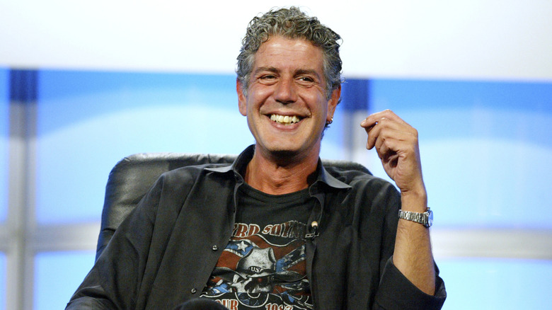 Anthony Bourdain, smiling