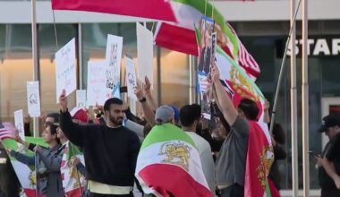 Anti-war protesters at San Jose City Hall met by Iranian counter protesters grateful to Trump