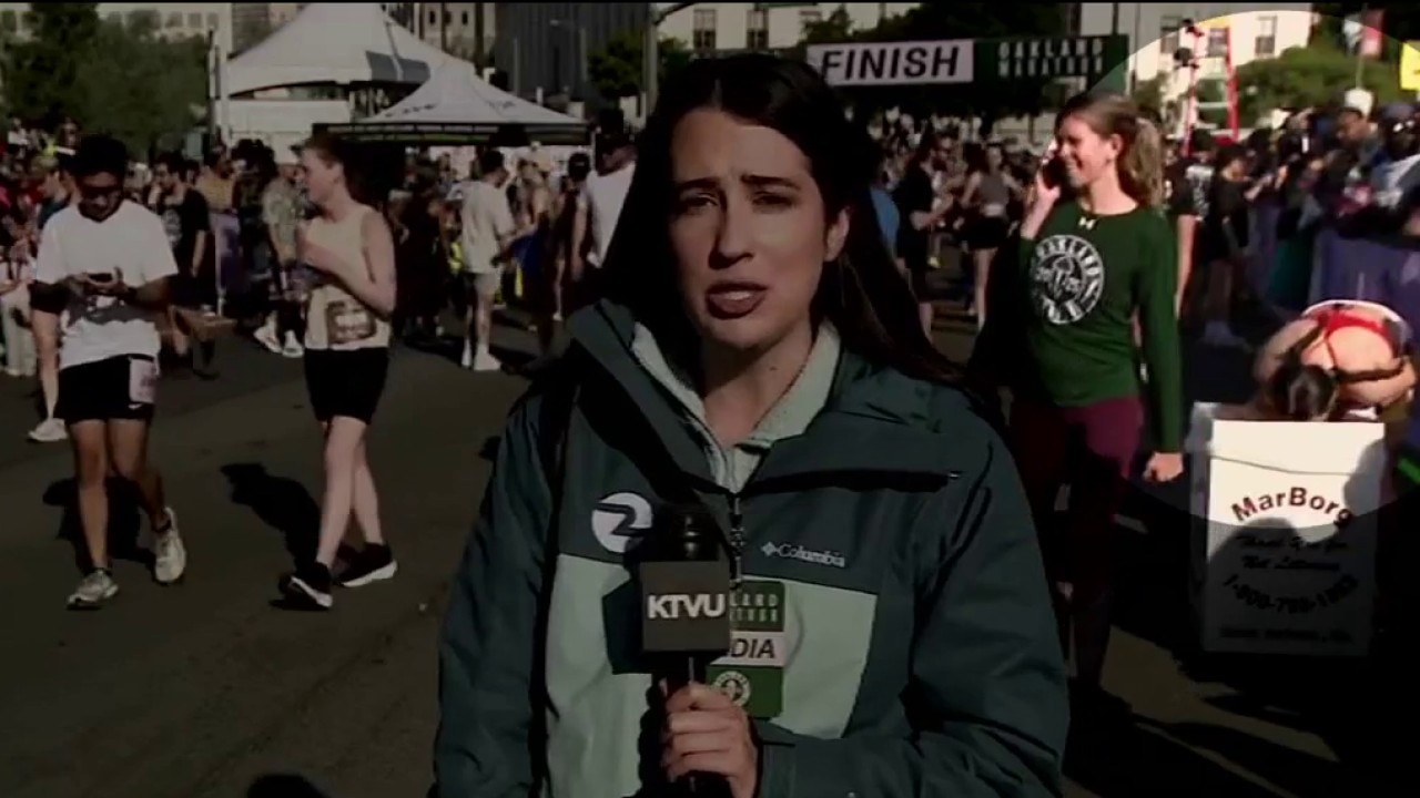 Viral moment: Oakland marathoner loses lunch in KTVU live shot 