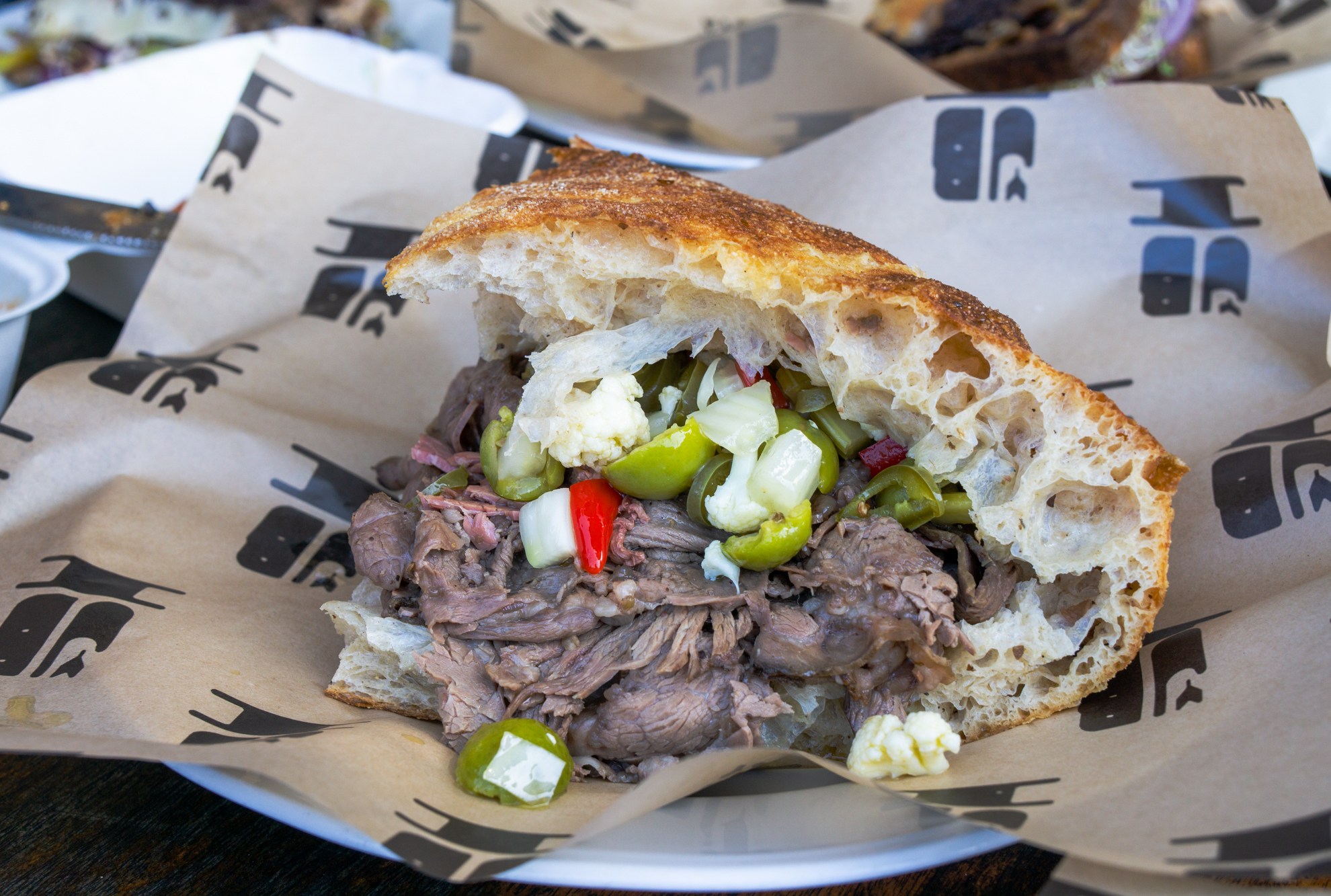 Chicago-style Italian beef sandwich at Jyan Isaac Bread.