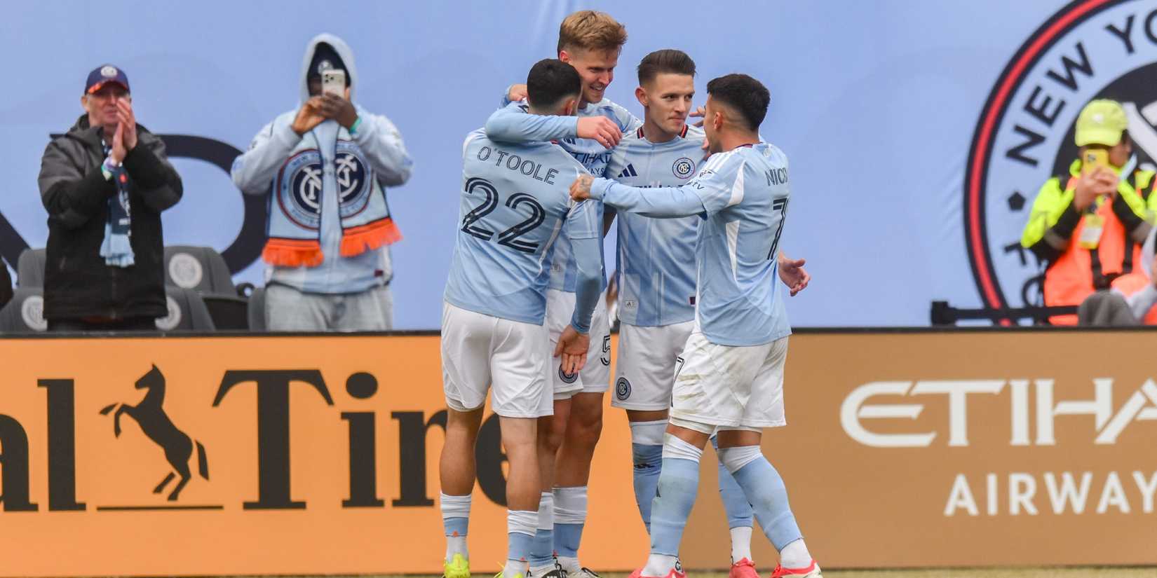 Keaton Parks celebrates for NYCFC