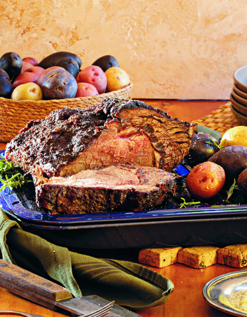 Bison roast with chokecherry rub (Misiikwaa Katoowakimina), from A Feather and a Fork. Chokecherries, says Wahpepah, are a powerful medicine rich in antioxidants and anti-inflammatory properties. (Photo credit: Clay Williams)