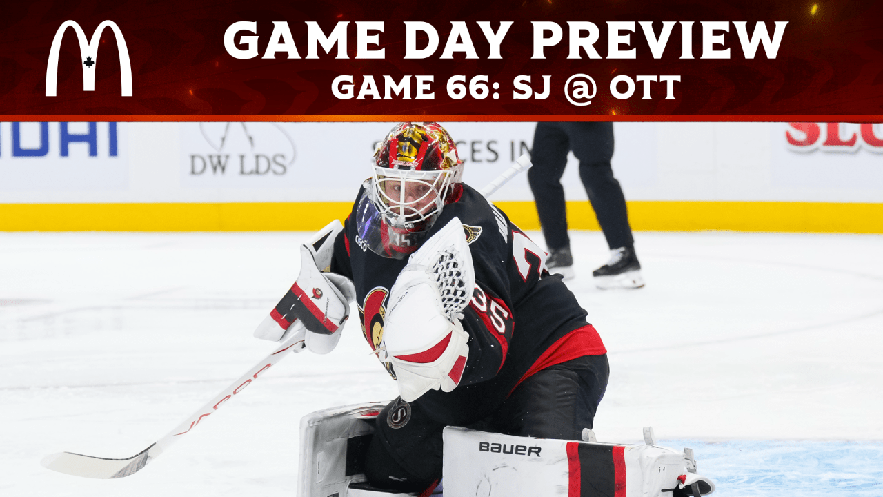 Ullmark starts again as Sens host Sharks