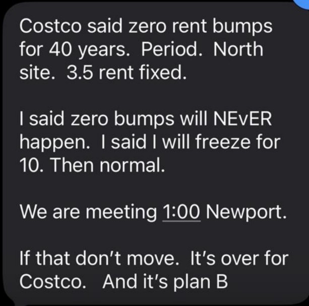 Negotiations between Manley and Costco involved push and pull