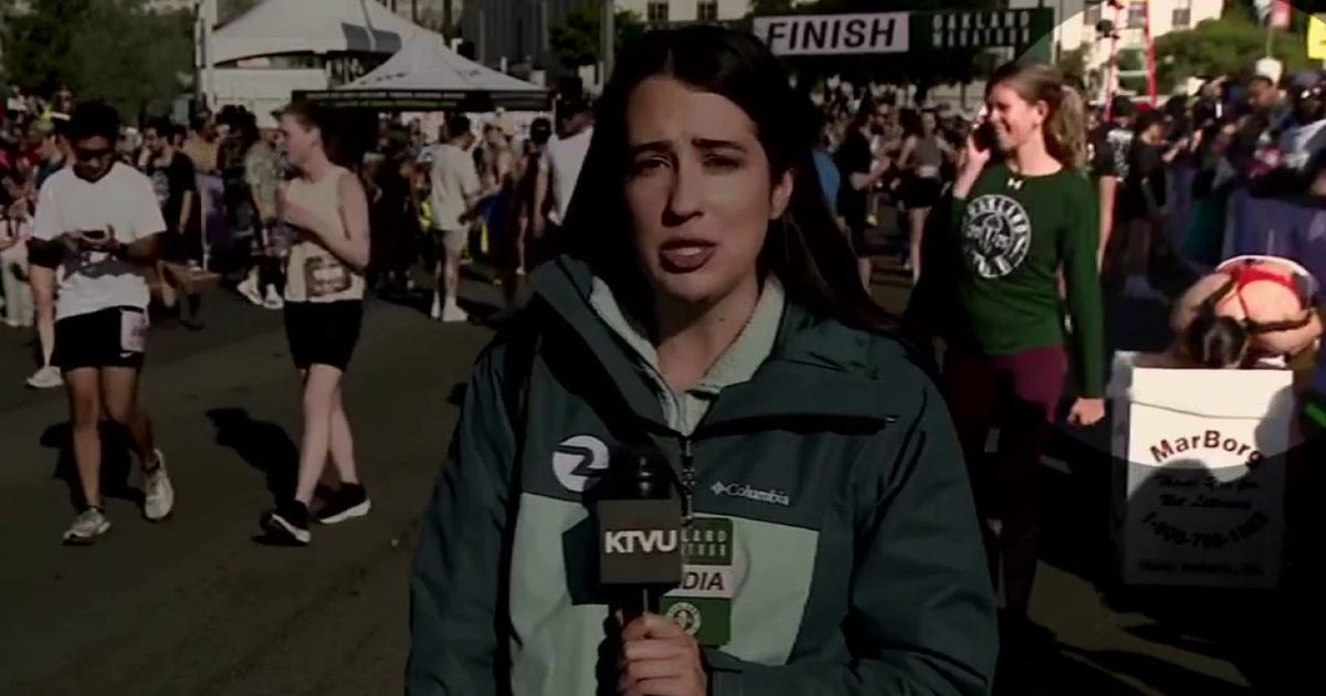 Viral moment: Oakland marathoner loses lunch in KTVU live shot