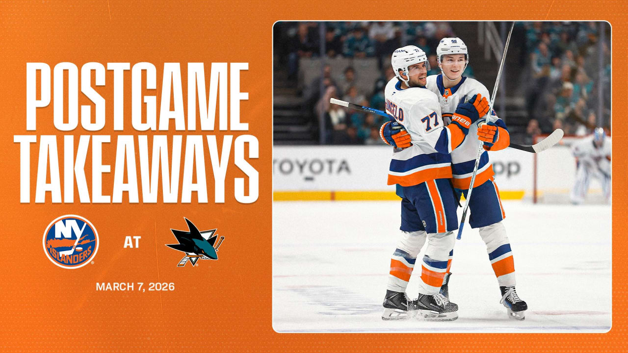 Takeaways: Horvat Lifts Isles to 2-1 OT Win Over Sharks