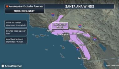 Storm to kick up Santa Ana winds in Southern California