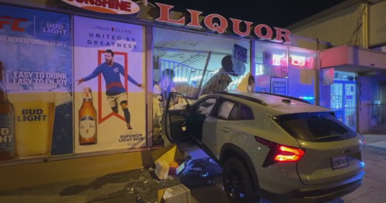 Woman crashes into Pasadena business after her tires allegedly locked, police say