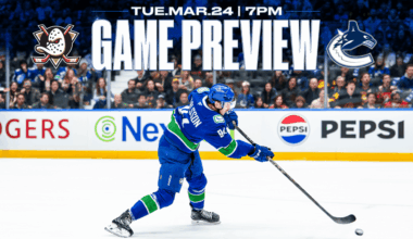 Canucks Host Ducks as Homestand Nears its Conclusion