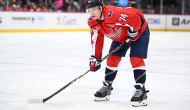 FILE -Washington Capitals defenseman John Carlson (74) in action during the first period of an NHL hockey game against the Nashville Predators, Feb. 5, 2026, in Washington. (AP Photo/Nick Wass, File)
