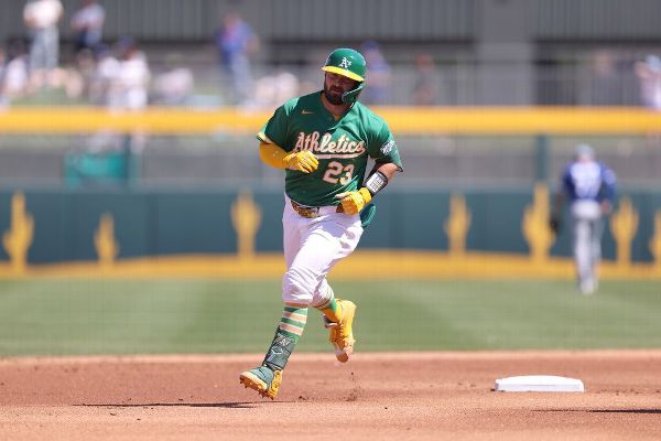 A's Shea Langeliers homers 3 times in spring training game