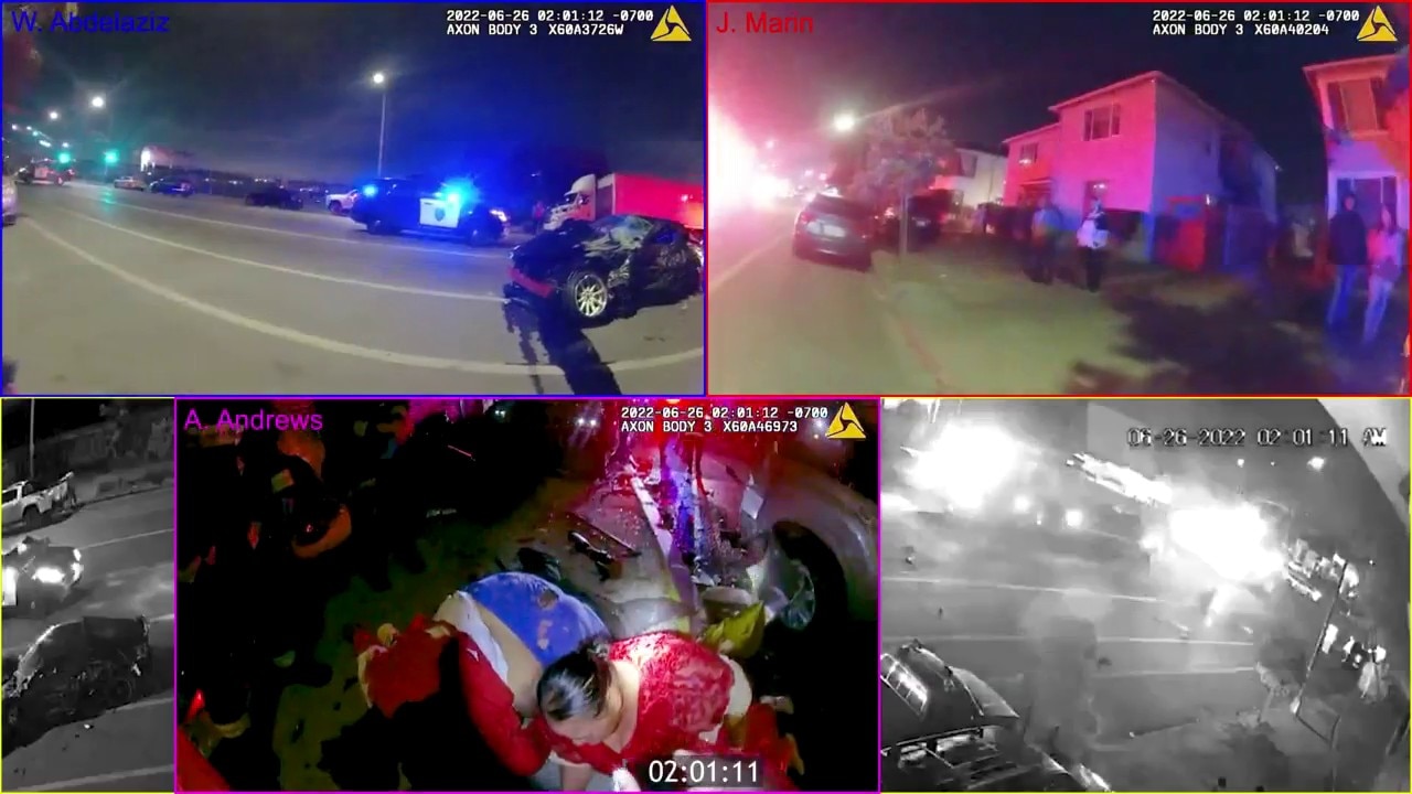 Video compilation of OPD ghost chase where bystander died 