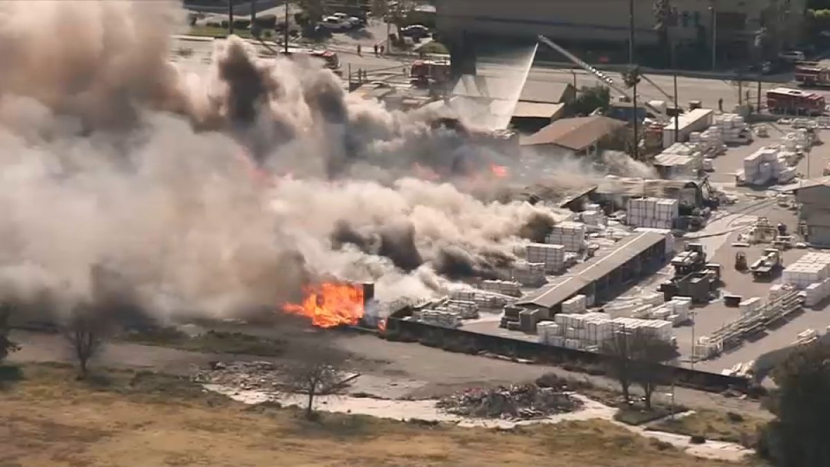 Riverside firefighters battle four-alarm fire at pallet yard – NBC Los Angeles
