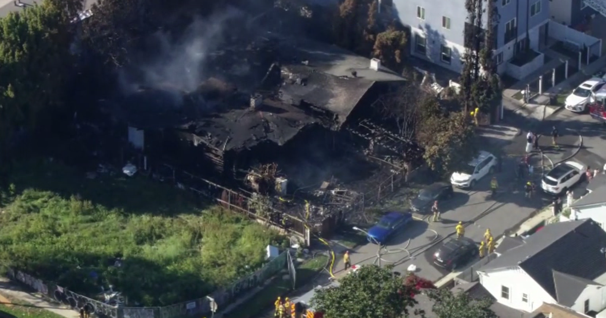 Larchmont home gutted by fire before Los Angeles Fire Department crews control flames