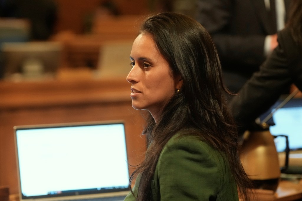 San Francisco Supervisor Jackie Fielder attends a board of supervisors meeting.