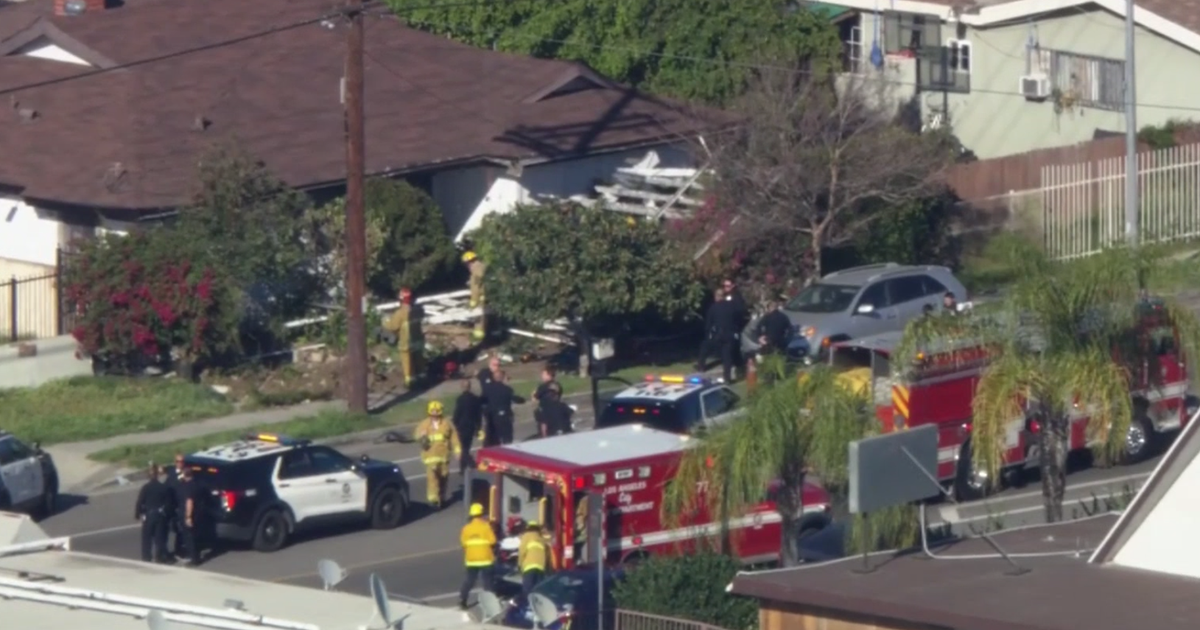 Pursuit suspect loses control of car and slams into Sun Valley home, police say