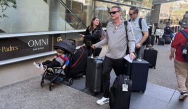 Jayhawks arrive in San Diego ahead of NCAA matchup