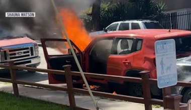 Three people escape burning car out of control in City Heights – NBC 7 San Diego