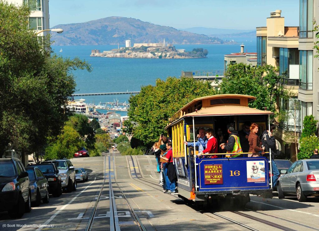 Cable car in transit (© Scott Woodham/Shutterstock)