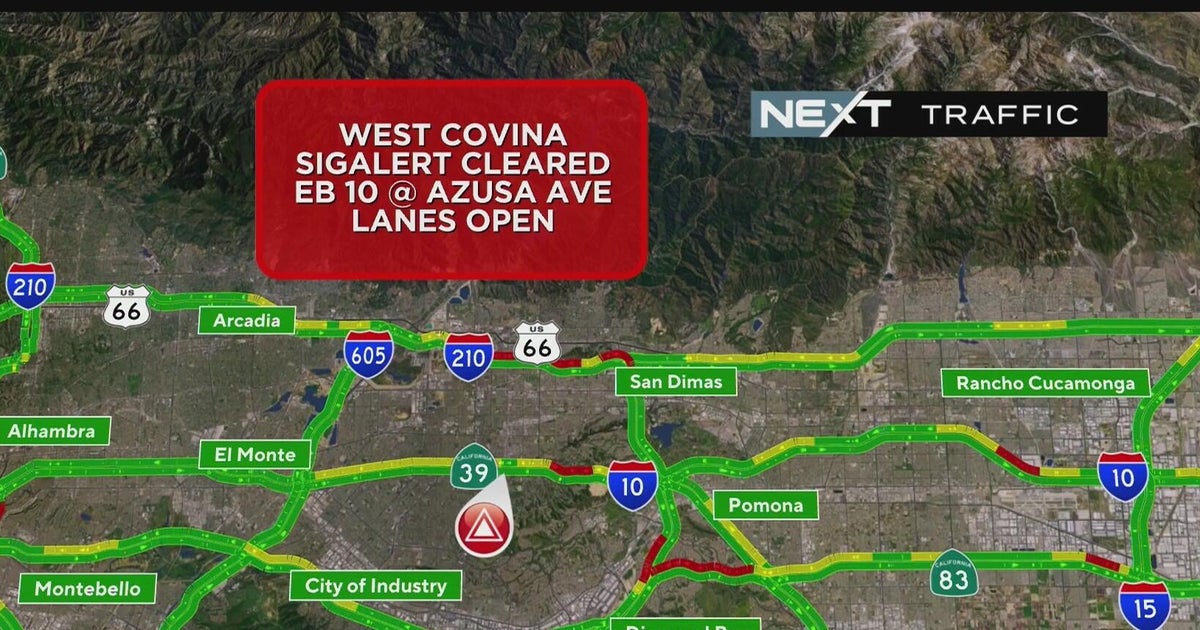 All lanes of the eastbound 10 Freeway in West Covina reopen after overturned car
