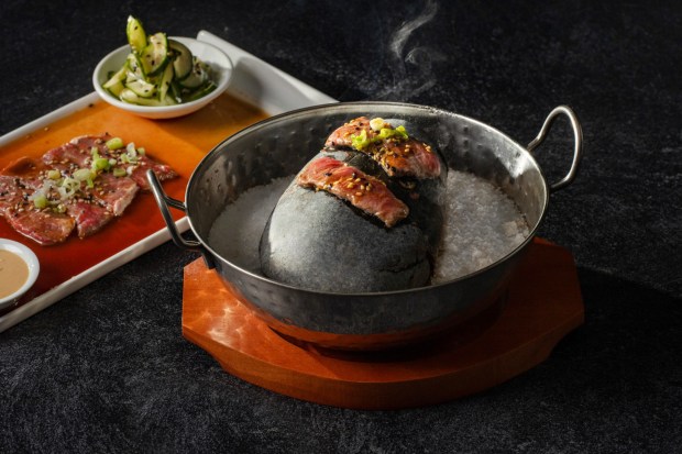The Japanese Hot Rock tapas dish at Roppongi Restaurant & Lounge in La Jolla. (James Tran)
