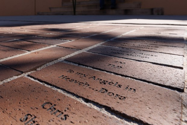 Memorial tiles are displayed outside the San Diego LGBT Community Center, as seen on Thursday, Feb. 26, 2026. (Kristian Carreon / The San Diego Union-Tribune)