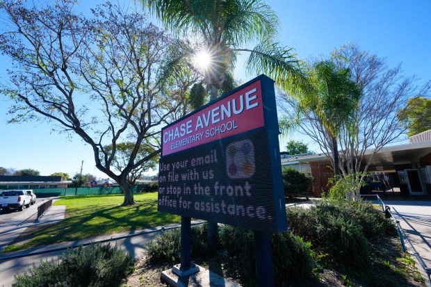 Much of the infrastructure at Chase Avenue Elementary School needs to be replaced, the district's operations manager says. (Nelvin C. Cepeda / The San Diego Union-Tribune)