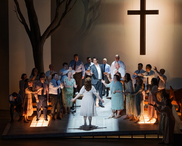 A scene from Opera Omaha's production of Carlisle Floyd's opera "Susannah." First presented by San Diego Opera in 1981, Floyd's "Susannah" will be presented in February 2027 as part of San Diego Opera's 2026-27 season. (Thomas Grady)