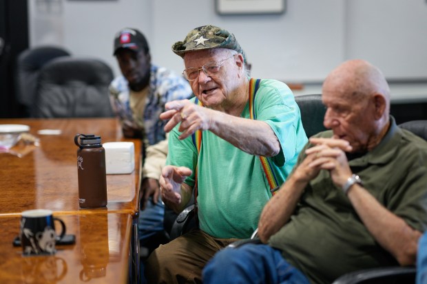 Jerry Smith of San Diego served in the U.S. Navy. Smith was among the military veterans who met at the San Diego Air & Space Museum for a discussion on the war unfolding in Iran. (Nelvin C. Cepeda / The San Diego Union-Tribune)