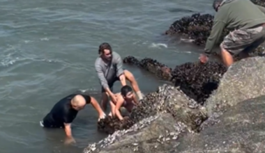 See it: California swim coach rescues father and daughter stuck in rip current