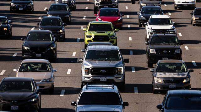 There are just six major gasoline-producing refineries left in California that can influence fuel prices, and one is scheduled to close in April. This photo shows traffic on Highway 99 away from Highway 50 in August 2022. 