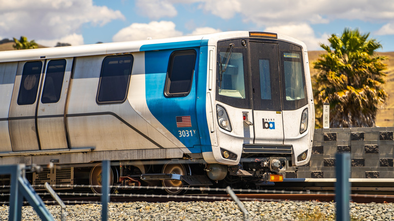 BART train departing from Fremont, California