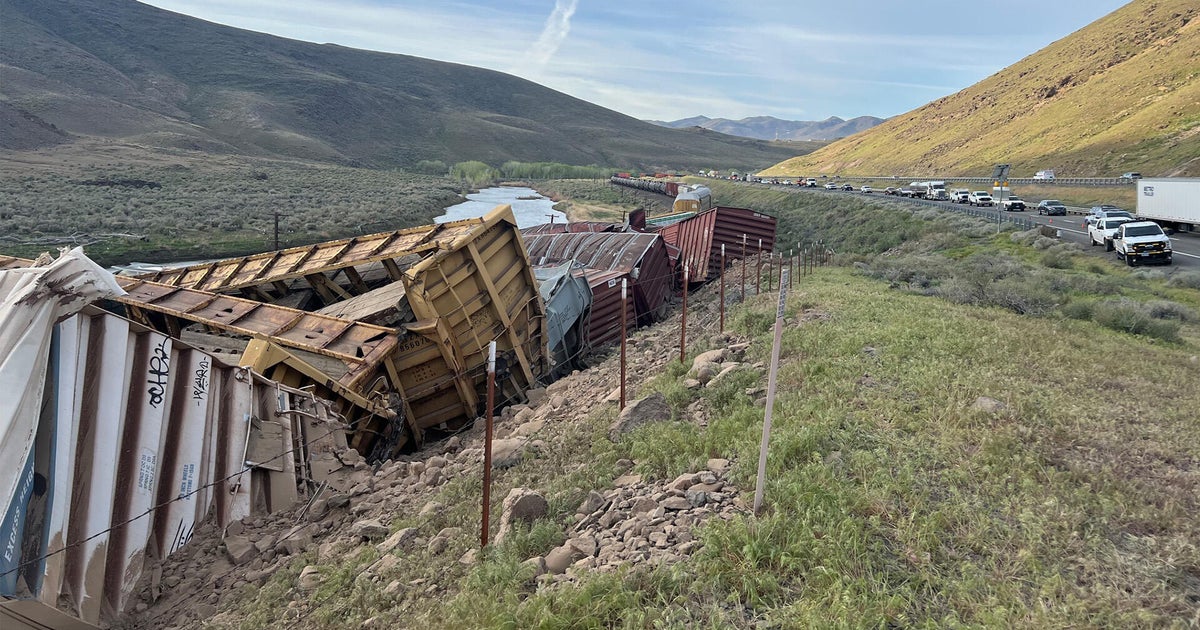 Train derailment near Reno sends more than 20 railcars off tracks