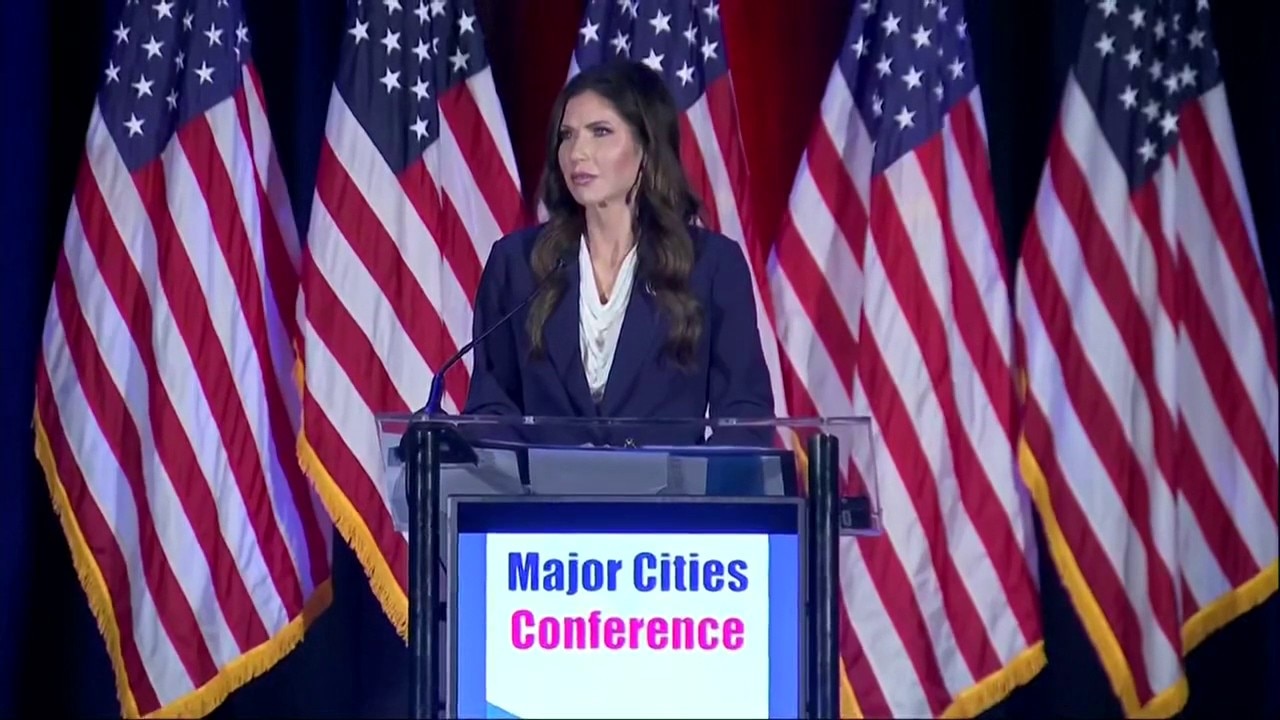 Kristi Noem speaks at Major Cities conference moments after DHS firing