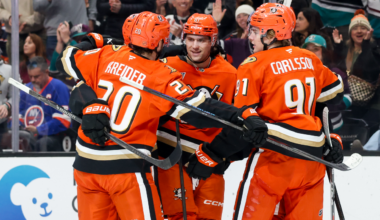 Gauthier scores twice, Husso makes 42 saves in Ducks victory against Islanders