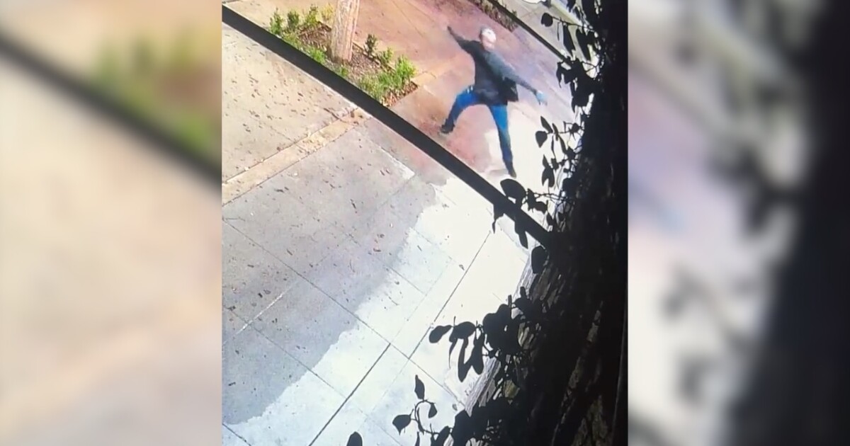 Vandal throws concrete twice at the front of Luigi's Restaurant and Delicatessen