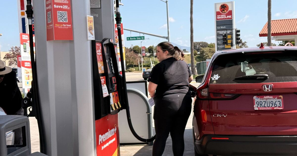Average San Diego County gas price rises for 27th consecutive day